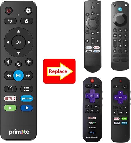 Backlit Remote Replacement for Toshiba/Insignia Smart TV, Compatible with Fire/Roku SmartTV - w/Soundbar Audio Control - (No Voice Search) [NOT for Stick] in Saudi Arabia
