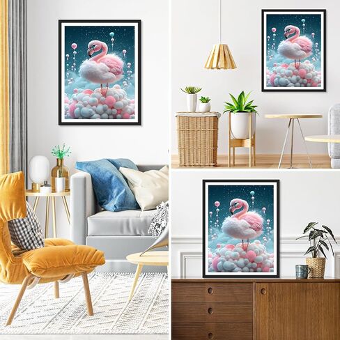 MOBDEA الماس اللوحة فلامنغو مجموعات للبالغين، DIY 5D الماس الفن الطلاء مع الماس جولة الحفر الكامل جوهرة الحيوان الفن اللوحة عدة لهدايا ديكور الحائط المنزل 30 × 40 سم in Kuwait