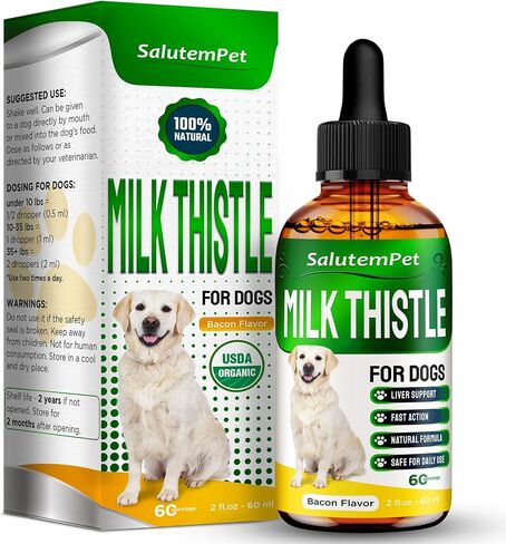 Milk Thistle for Dogs | Liver Support for Dogs | Kidney Support for Dogs | Dog Milk Thistle | Dog Liver Support | Dog Cough | UTI for Dogs | Dog Liver Supplement | 2 Oz in Saudi Arabia