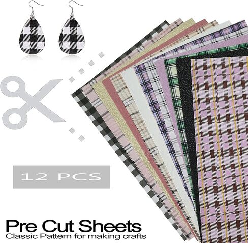 12 قطعة/مجموعة من صفائح الجلد الصناعي ذات الألوان الصلبة والمنقوشة، مجموعة حزمة من الجلد المنقوش بملمس محبب مقاس 8 بوصة × 12 بوصة مقاس A4 مطبوعة بألوان مختلطة من الجلد الصناعي لأقواس القرط لصنع الحرف اليدوية in Kuwait