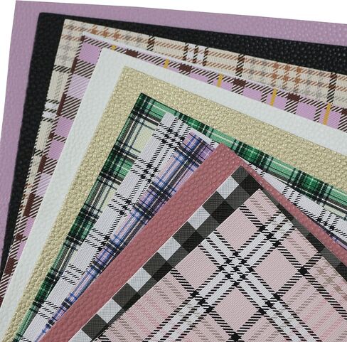 12 قطعة/مجموعة من صفائح الجلد الصناعي ذات الألوان الصلبة والمنقوشة، مجموعة حزمة من الجلد المنقوش بملمس محبب مقاس 8 بوصة × 12 بوصة مقاس A4 مطبوعة بألوان مختلطة من الجلد الصناعي لأقواس القرط لصنع الحرف اليدوية in Kuwait