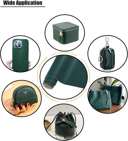 CDY Lychee Texture PU Fabric Leather، صفائح من الجلد الصناعي بلون خالص مقاس 13.8 × 53 بوصة من الجلد الصناعي الناعم مثالية للحرف اليدوية وحقائب اليد والمحافظ والمجوهرات والأقراط وصناعة الأقواس (بني) in Kuwait