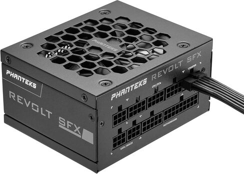 Phanteks (PH-P850PSF_02) Revolt SFX 850W 80PLUS Platinum، عامل شكل SFX صغير الحجم للغاية، ATX 3.0، مصدر طاقة PCIe 5.0، وحدات كاملة، كفاءة مصنفة بالبلاتينيوم، مروحة صامتة، أسود in Kuwait