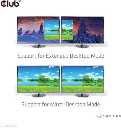 Club 3D CSV-1552 USB3.2 Gen2 Type-C (وضع DP Alt) إلى DisplayPort + HDMI شاشة مزدوجة 4K60 هرتز M/F MST hub in Saudi Arabia