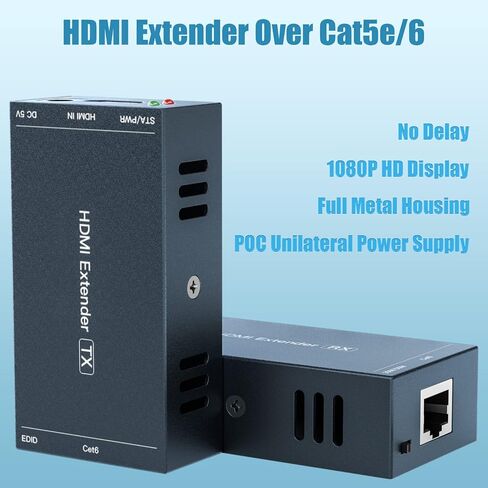 PWAYTEK HDMI عبر إيثرنت، موسع HDMI 164 قدمًا/50 مترًا، تمديد إشارة 1080P@60 هرتز بواسطة كابل Cat5e/6/7، نقل مزامنة الصوت والفيديو، دعم ثلاثي الأبعاد، EDID، POC in Kuwait