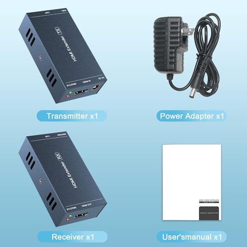 PWAYTEK HDMI عبر إيثرنت، موسع HDMI 164 قدمًا/50 مترًا، تمديد إشارة 1080P@60 هرتز بواسطة كابل Cat5e/6/7، نقل مزامنة الصوت والفيديو، دعم ثلاثي الأبعاد، EDID، POC in Kuwait