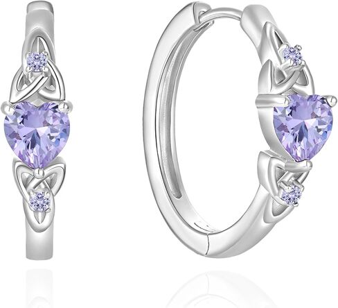 Celtic Knot Hoop Earrings 925 Sterling Silver Heart Huggie Earring Birthstone Jewelry Gift for Women in Saudi Arabia