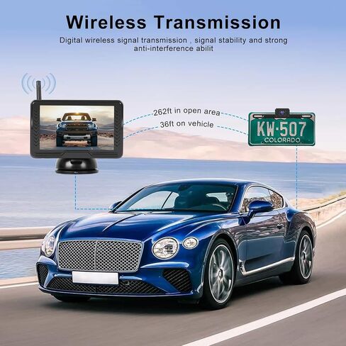 كاميرا احتياطية لاسلكية لشاحنة سيارة RV - 5 بوصة HD IPS شاشة التوصيل والتشغيل خطوط دليل DIY الرقمية إشارة ثابتة للرؤية الليلية إشارة كاميرا الرؤية الخلفية in Saudi Arabia