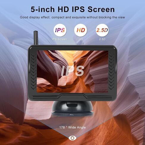 كاميرا احتياطية لاسلكية لشاحنة سيارة RV - 5 بوصة HD IPS شاشة التوصيل والتشغيل خطوط دليل DIY الرقمية إشارة ثابتة للرؤية الليلية إشارة كاميرا الرؤية الخلفية in Saudi Arabia