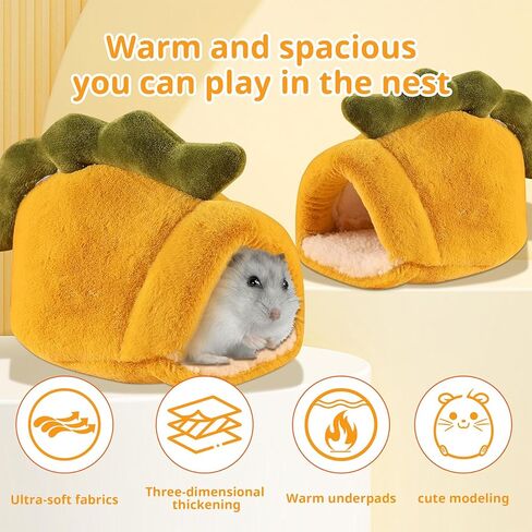 Guinea Pig Bed Hideout Warm Fleece Cuddle Cup Washable Cage Accessories Winter Sleeping House for Small Pet/Ferret/Chinchilla/Hedgehog in Saudi Arabia