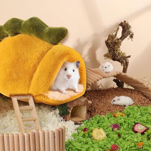 Guinea Pig Bed Hideout Warm Fleece Cuddle Cup Washable Cage Accessories Winter Sleeping House for Small Pet/Ferret/Chinchilla/Hedgehog in Saudi Arabia