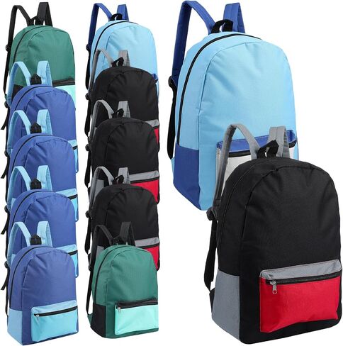 amylove 12 جهاز كمبيوتر شخصي كلاسيكي عارضة Daypack حقائب الظهر بكميات كبيرة خفيفة الوزن درجتين من الألوان حقيبة مدرسية متنوعة الألوان مع الأشرطة مبطن قابل للتعديل للأطفال الفتيان الفتيات السفر بلا مأوى، 12 × 17 × 6 بوصة in Saudi Arabia
