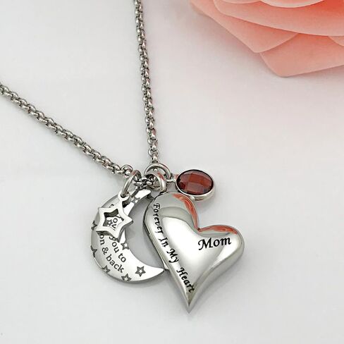YOUFENG قلادات جرة للرماد أنا أحبك إلى القمر والعودة لأمي الحرق جرة المنجد مجوهرات جوهرة الميلاد in Kuwait