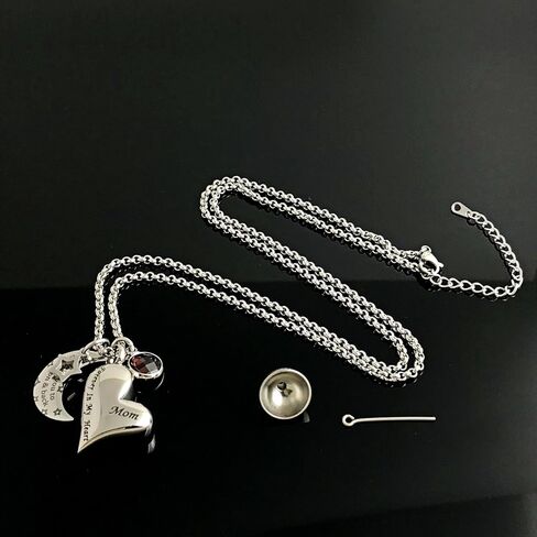 YOUFENG قلادات جرة للرماد أنا أحبك إلى القمر والعودة لأمي الحرق جرة المنجد مجوهرات جوهرة الميلاد in Kuwait