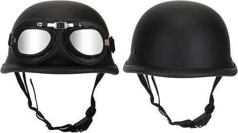 German Style Motorcycle Helmet Vintage Half Shell Helmet for Adult Men Women DOT/FMVSS 218 Approved Retro Helmet with Goggles in Saudi Arabia