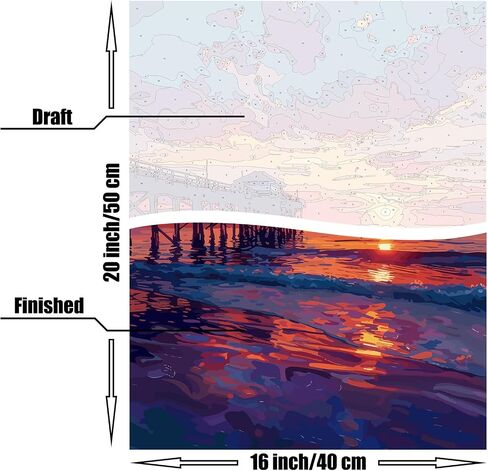 shinefly Paint by Numbers Kit for Adults Beginner & Kids Easy Acrylic on Canvas 16x20 inch with Paints and Brushes, Artistic Abstraction in Saudi Arabia