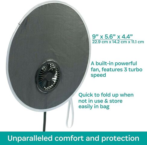 مظلة شمسية COOLSHADE UPF50 من BUGGYGEAR - سهلة الطي واصطحابها معك في أي مكان - ثبتها على كرسي أو عربة أطفال - قابلة للطي وصغيرة الحجم وسهلة الاستخدام - تحمي أطفالك من الشمس in Kuwait