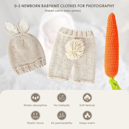 Yuehuam ملابس تصوير للأطفال حديثي الولادة مجموعة دعائم تصوير صوف ناعم مناسب لاستوديو الصور وأعياد الميلاد يوميًا in Kuwait