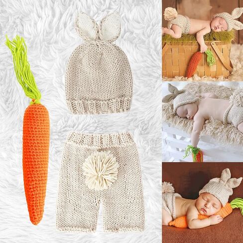 Yuehuam ملابس تصوير للأطفال حديثي الولادة مجموعة دعائم تصوير صوف ناعم مناسب لاستوديو الصور وأعياد الميلاد يوميًا in Kuwait