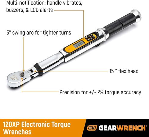 مفتاح عزم الدوران الإلكتروني GEARWRENCH 3/8" Drive 120XP Flex Head بزاوية - 85195 in Saudi Arabia