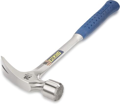 Estwing Framing Hammer, 28 oz, Long Handle, Straight Rip Claw, Smooth Face, Shock Reduction Grip - E3-28S in Saudi Arabia