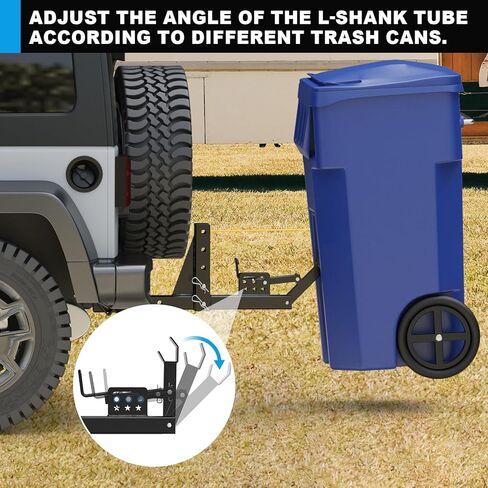 جهاز استقبال وصلة وصلة سلة المهملات قابل للتعديل مقاس 2 بوصة، ملحق وصلة وصلة جر علب القمامة شديدة التحمل، حامل وصلة قمامة خارجي يناسب معظم موديلات الشاحنات/عربة الجولف/ATV/UTV/المقطورة in Kuwait