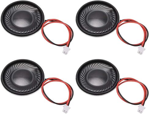 Uxcell 1W 8 Ohm DIY مكبر صوت مغناطيسي 28 مم شكل دائري بديل مكبر الصوت مع PH2.0/1.25mm-2P خط طرفي لـ 4 قطع إلكترونية in Saudi Arabia