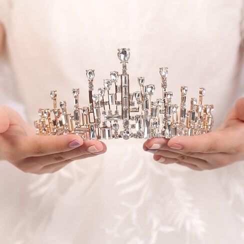 Crystal Crown Rhinestone Tiara Princess Queen Headband for Birthday Pageant Costume Crown Bridal Crowns For Wedding Halloween for Women Girls in Kuwait