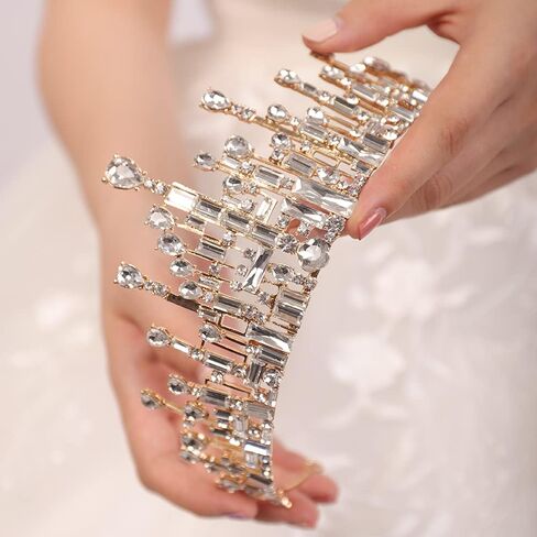 Crystal Crown Rhinestone Tiara Princess Queen Headband for Birthday Pageant Costume Crown Bridal Crowns For Wedding Halloween for Women Girls in Kuwait