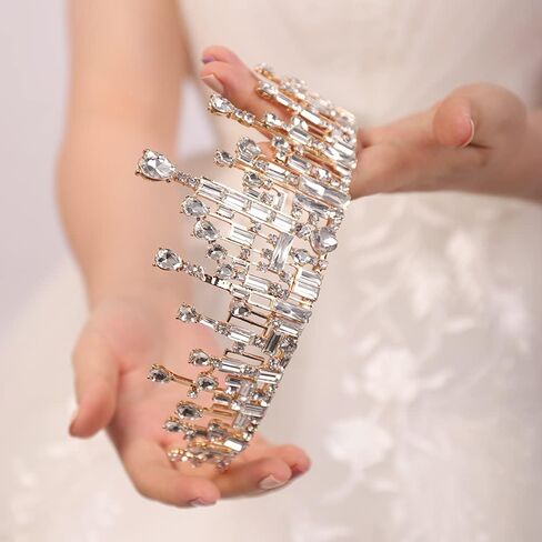 Crystal Crown Rhinestone Tiara Princess Queen Headband for Birthday Pageant Costume Crown Bridal Crowns For Wedding Halloween for Women Girls in Kuwait
