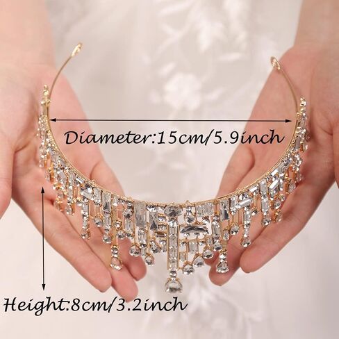 Crystal Crown Rhinestone Tiara Princess Queen Headband for Birthday Pageant Costume Crown Bridal Crowns For Wedding Halloween for Women Girls in Kuwait
