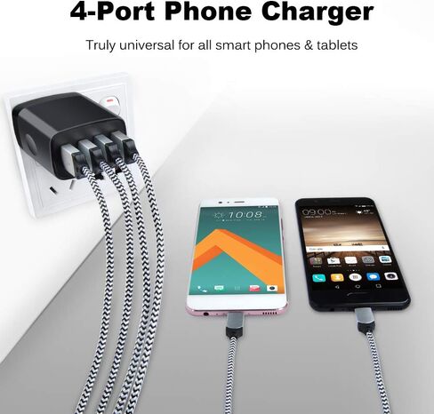 Mutilple Port Wall Charger,Sicodo Charging Block 2 Pack Charger Adapter 4.8Amp Fast Charging Station USB Charge Block Plug for iPhone 15/14/13/12/SE/11/X Pro, Plus,Samsung S23/S22/S21/S20/S10,USB Plug in Kuwait