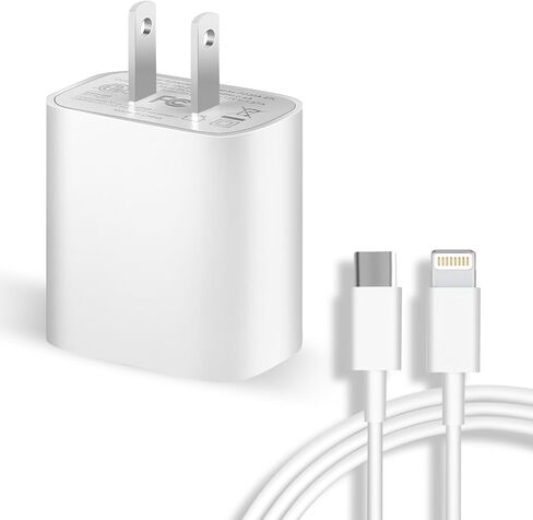 PD 20W Type C Fast Charger Block, Othoking USB C Wall Charger with 4FT USB C to Lighting Fast Charging Data Sync Cable Compatible for iPhone 14 13 12 11 XS XR X 8 iPad More in Kuwait