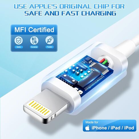 PD 20W Type C Fast Charger Block, Othoking USB C Wall Charger with 4FT USB C to Lighting Fast Charging Data Sync Cable Compatible for iPhone 14 13 12 11 XS XR X 8 iPad More in Kuwait