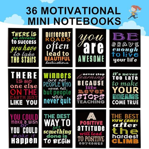Inspirational Notepads Mini Motivational Notebooks, 36 Bulk Pack Pocket Journal Mini Notepad, Growth Mindset Inspiring Notepads for School Office Home Travel Gift Supplies, Coworkers, Party Favor in Saudi Arabia