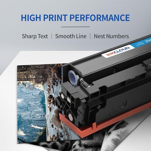 خراطيش حبر INKCLOUD 206X مكونة من 4 قطع (مع شريحة) بديلة متوافقة لـ HP 206X A W2110A W2110X تعمل مع حبر طابعة HP Color Pro MFP M283fdw M283cdw M283 Pro M255 M255dw حبر عالي الإنتاجية in Kuwait