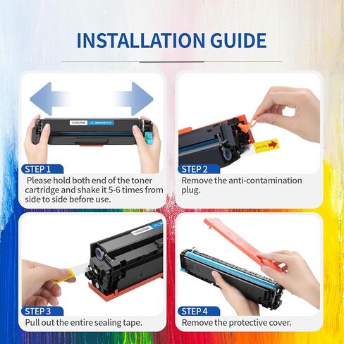 خراطيش حبر INKCLOUD 206X مكونة من 4 قطع (مع شريحة) بديلة متوافقة لـ HP 206X A W2110A W2110X تعمل مع حبر طابعة HP Color Pro MFP M283fdw M283cdw M283 Pro M255 M255dw حبر عالي الإنتاجية in Kuwait