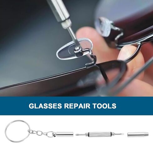 Create idea 10PCS Mini Glasses Screwdriver 3-in-1 Precision Glasses Repair Set with Keychain Portable Mini Hand Tool for Sunglasses Jewellery Watches (5 Silver & 5 Blue) in Saudi Arabia