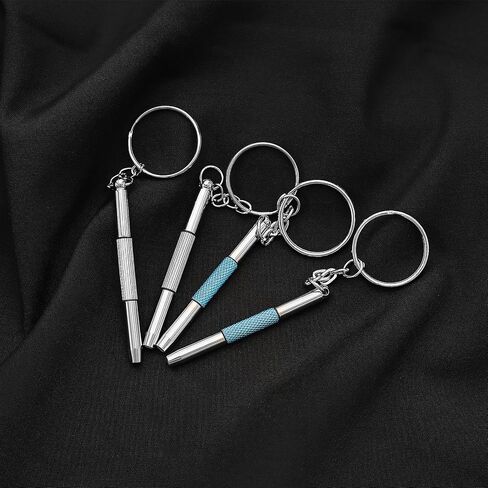 Create idea 10PCS Mini Glasses Screwdriver 3-in-1 Precision Glasses Repair Set with Keychain Portable Mini Hand Tool for Sunglasses Jewellery Watches (5 Silver & 5 Blue) in Saudi Arabia