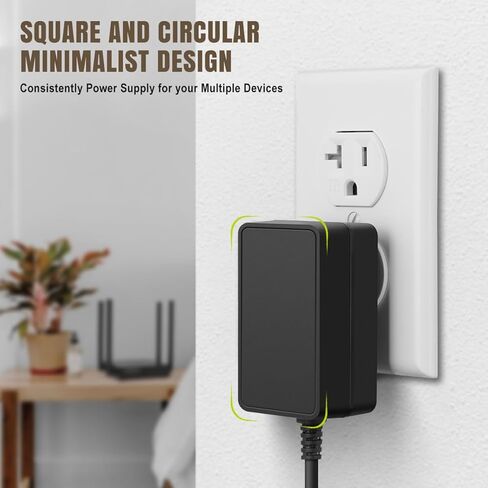 محول إمداد الطاقة لينينك 12 فولت 2 أمبير مع 10 أطراف، شاحن بديل مع قابس تيار مستمر قابل للتبديل لأجهزة 12 فولت 2000 مللي أمبير (6 أقدام، أسود) in Kuwait