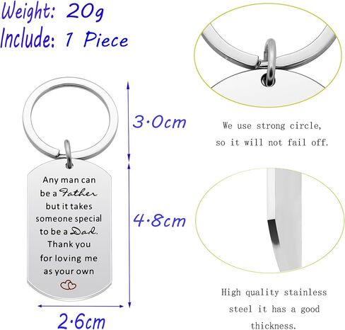 حلقة سلسلة مفاتيح خطوة الأب الأب الأب هدية عيد الأب مجوهرات رجالية من ابنتك - شكرًا لك على حبك لي كملكية خاصة بك in Kuwait
