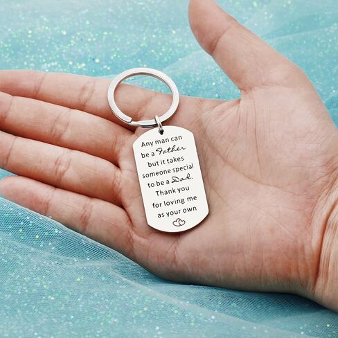 حلقة سلسلة مفاتيح خطوة الأب الأب الأب هدية عيد الأب مجوهرات رجالية من ابنتك - شكرًا لك على حبك لي كملكية خاصة بك in Kuwait