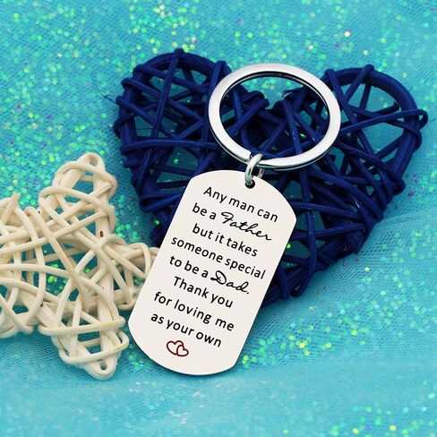 حلقة سلسلة مفاتيح خطوة الأب الأب الأب هدية عيد الأب مجوهرات رجالية من ابنتك - شكرًا لك على حبك لي كملكية خاصة بك in Kuwait