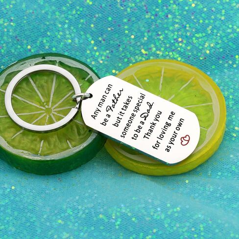 حلقة سلسلة مفاتيح خطوة الأب الأب الأب هدية عيد الأب مجوهرات رجالية من ابنتك - شكرًا لك على حبك لي كملكية خاصة بك in Kuwait