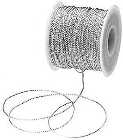 Gold Thread Metallic Tinsel String Cord 1mm Non Stretch Thread for Ornament Hanging Gift Wrapping Craft Making (Gold) in Saudi Arabia