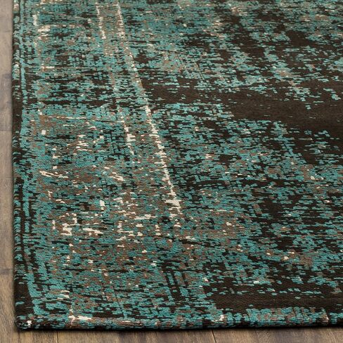 SAFAVIEH Classic Vintage Collection Runner Rug - 2'3" x 8', Teal & Brown, Distressed Design, Non-Shedding & Easy Care, Ideal for High Traffic Areas in Living Room, Bedroom (CLV225A) in Saudi Arabia