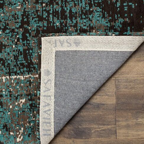 SAFAVIEH Classic Vintage Collection Runner Rug - 2'3" x 8', Teal & Brown, Distressed Design, Non-Shedding & Easy Care, Ideal for High Traffic Areas in Living Room, Bedroom (CLV225A) in Saudi Arabia