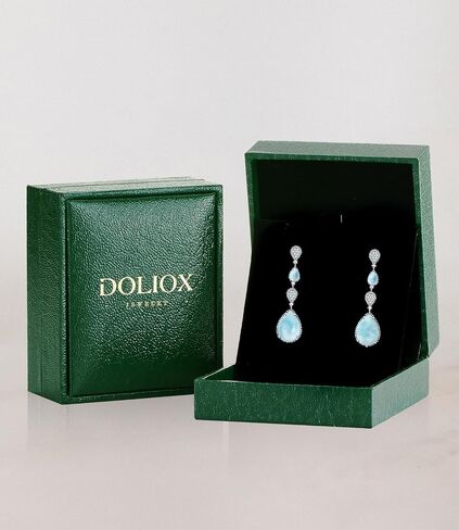 White Opal Drop Earrings for Women 925 Sterling Silver Dangle Teardrop Moissanite Earring Jewelry Birthday Present in Saudi Arabia