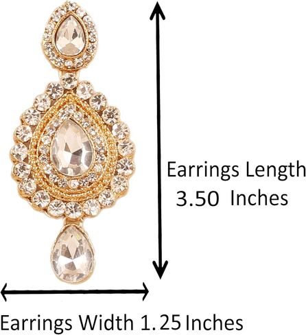 Touchstone Indian Bollywood Desire Contemporary Diamond Look Rhinestone Designer Jewelry Chandelier Earrings In Antique Gold Tone For Women in Saudi Arabia