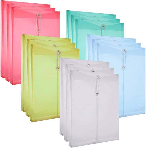 30 حزمة من المظاريف البلاستيكية البلاستيكية مع سلسلة إغلاق، A4 مجلدات ملفات قابلة للتوسيع، منظم أوراق المستندات - توسيع 1-1/6 بوصة - للمكتب المدرسي والمنزل (5 ألوان متنوعة) in Kuwait